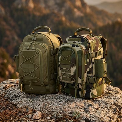 Sac à dos pour bagage cabine camouflage et vert