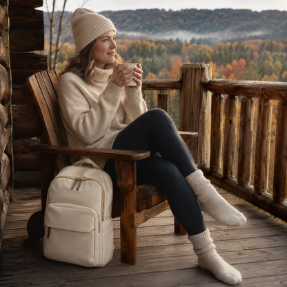 Sac à dos week end femme escale urbain crème