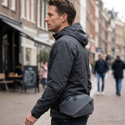 Sac banane homme gris résistant