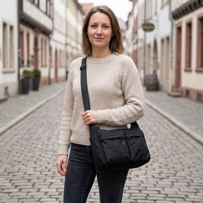 Sac bandoulière femme style Tanke noir