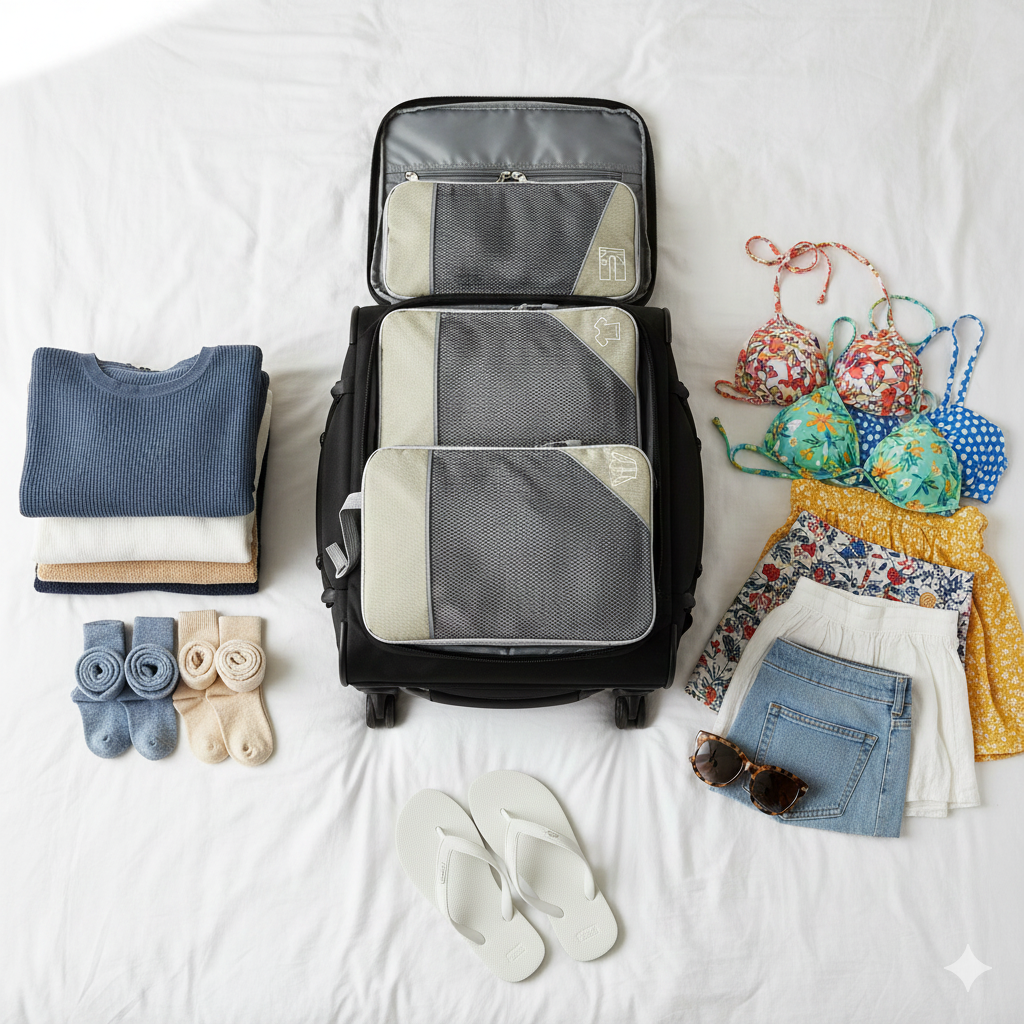 sac de rangement pour valise ZenVoyage Organizer voyage en preparation sejour plage