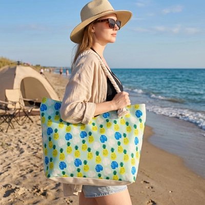 Sac plage femme Esprit Cabine Tropical ananas