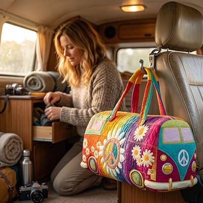 sac week end femme van liberté en van life coloré