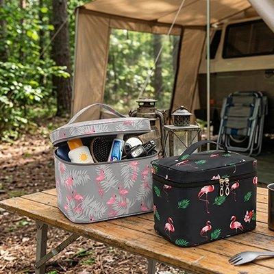 Trousse de toilette Compacte Voyage Protect noir et  grise