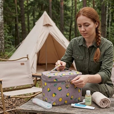 Trousse de toilette de voyage Glamping citron