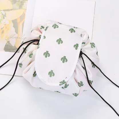 trousse maquillage Zen Élégance blanc et cactus pratique pour un voyage bien organisé