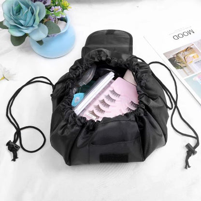 trousse maquillage fermer sans le rabat fermeture a l aide de cordes