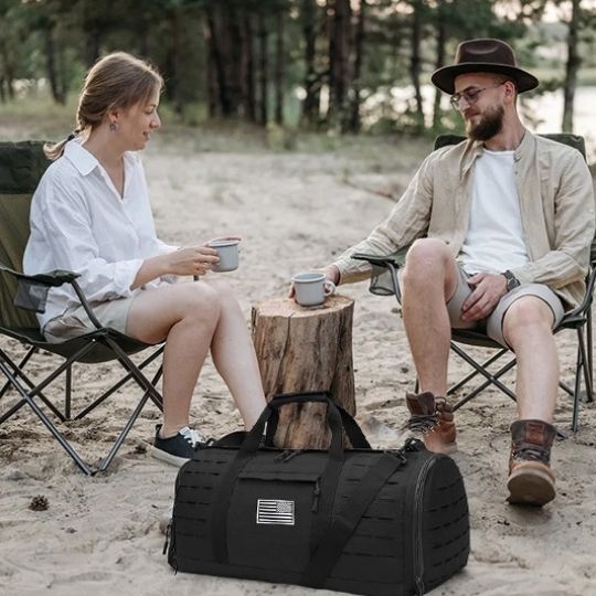 utilisation Sac voyage en camping par un couple