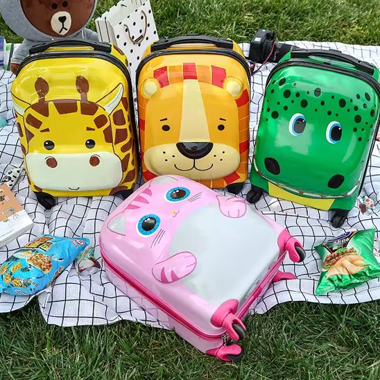 Valise enfant divers design mignon passants du dinosaure à la girafe en pique-nique
