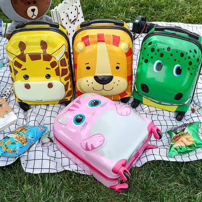 Valise enfant divers design mignon passants du dinosaure à la girafe en pique-nique