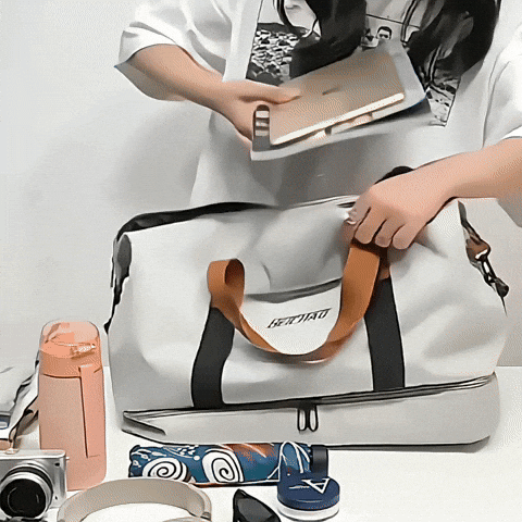vidéo du sac weekender démontrant sa capacité d’organisation et son grand format